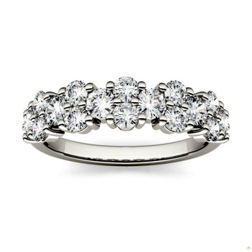 1.20 CTW   Round Moissanite Fashion Ring in 14K White Gold