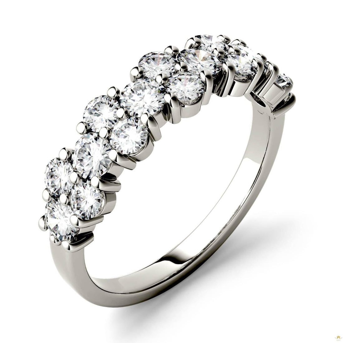 1.20 CTW   Round Moissanite Fashion Ring in 14K White Gold