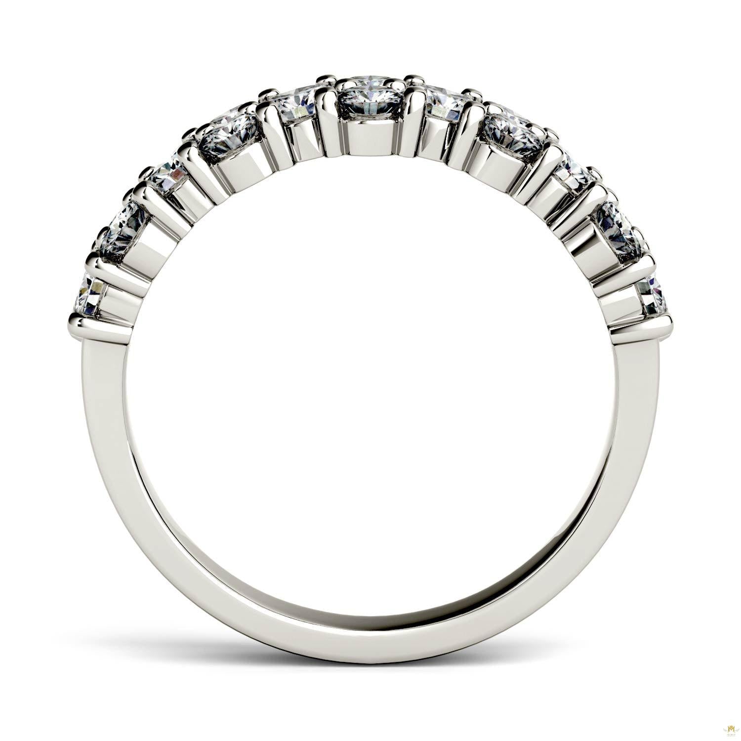 1.20 CTW   Round Moissanite Fashion Ring in 14K White Gold