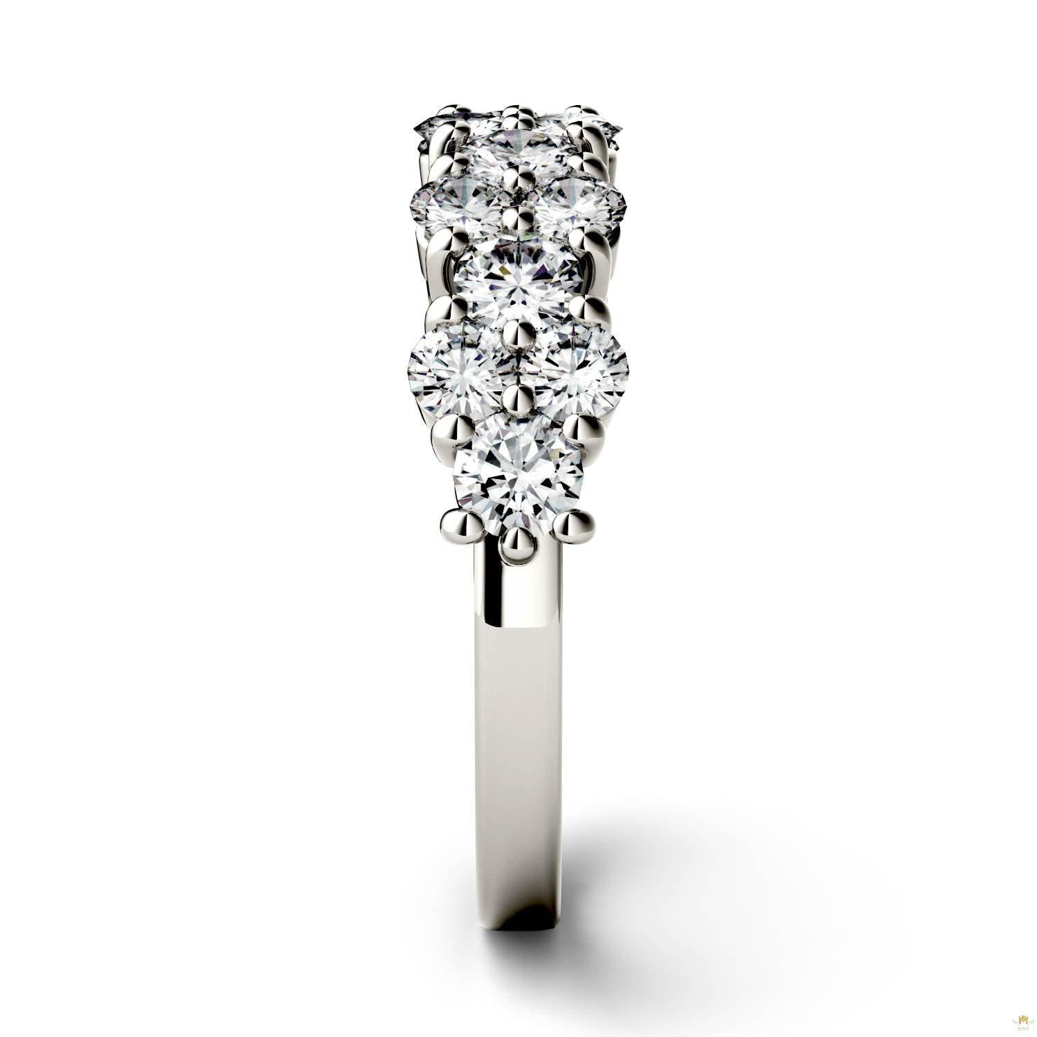 1.20 CTW   Round Moissanite Fashion Ring in 14K White Gold
