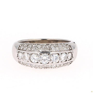 1.26 CTW   Round Near-Colorless Moissanite Band in 14K White Gold