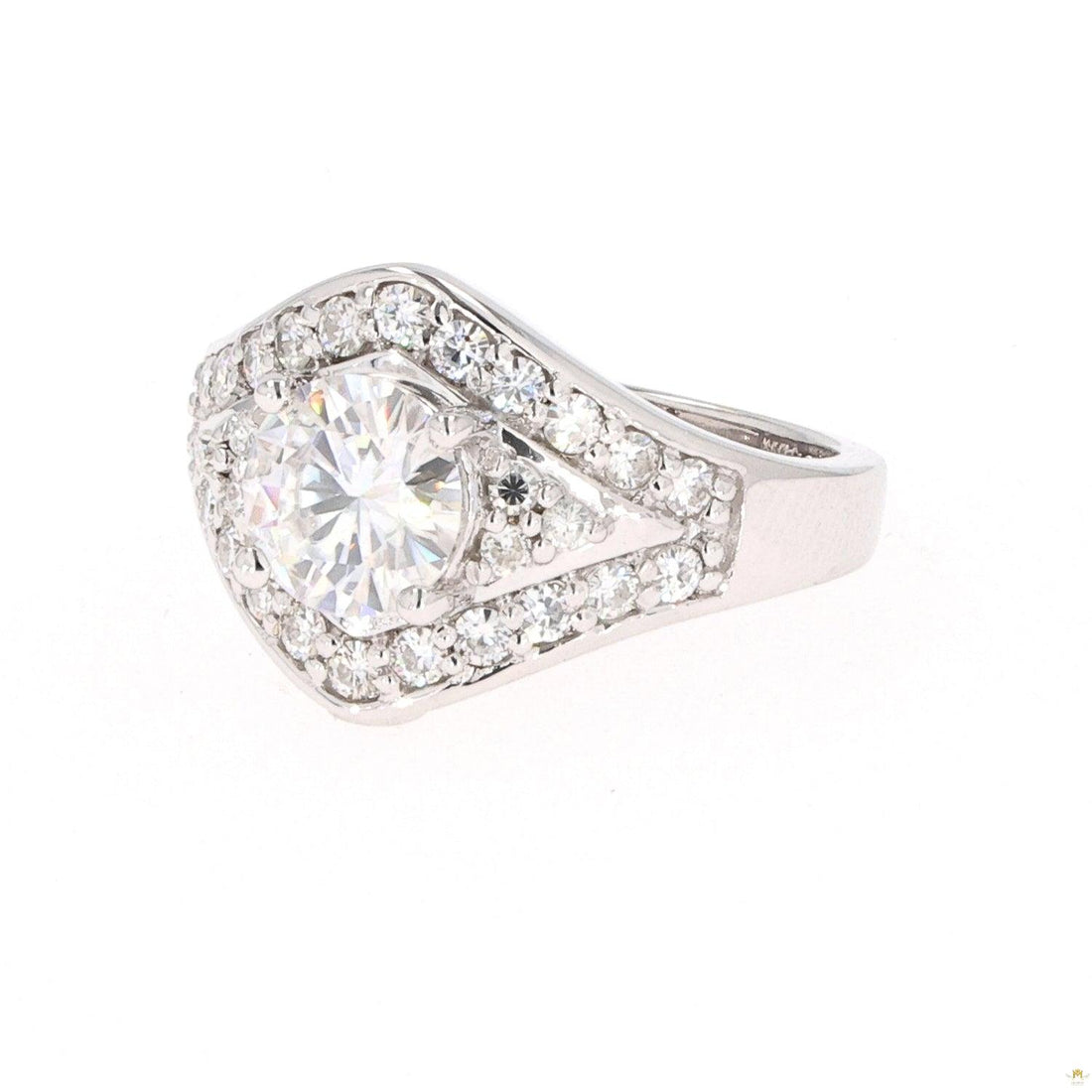 1.73 CTW   Round Near-Colorless Moissanite Fashion Solitaire Ring in 14K White Gold