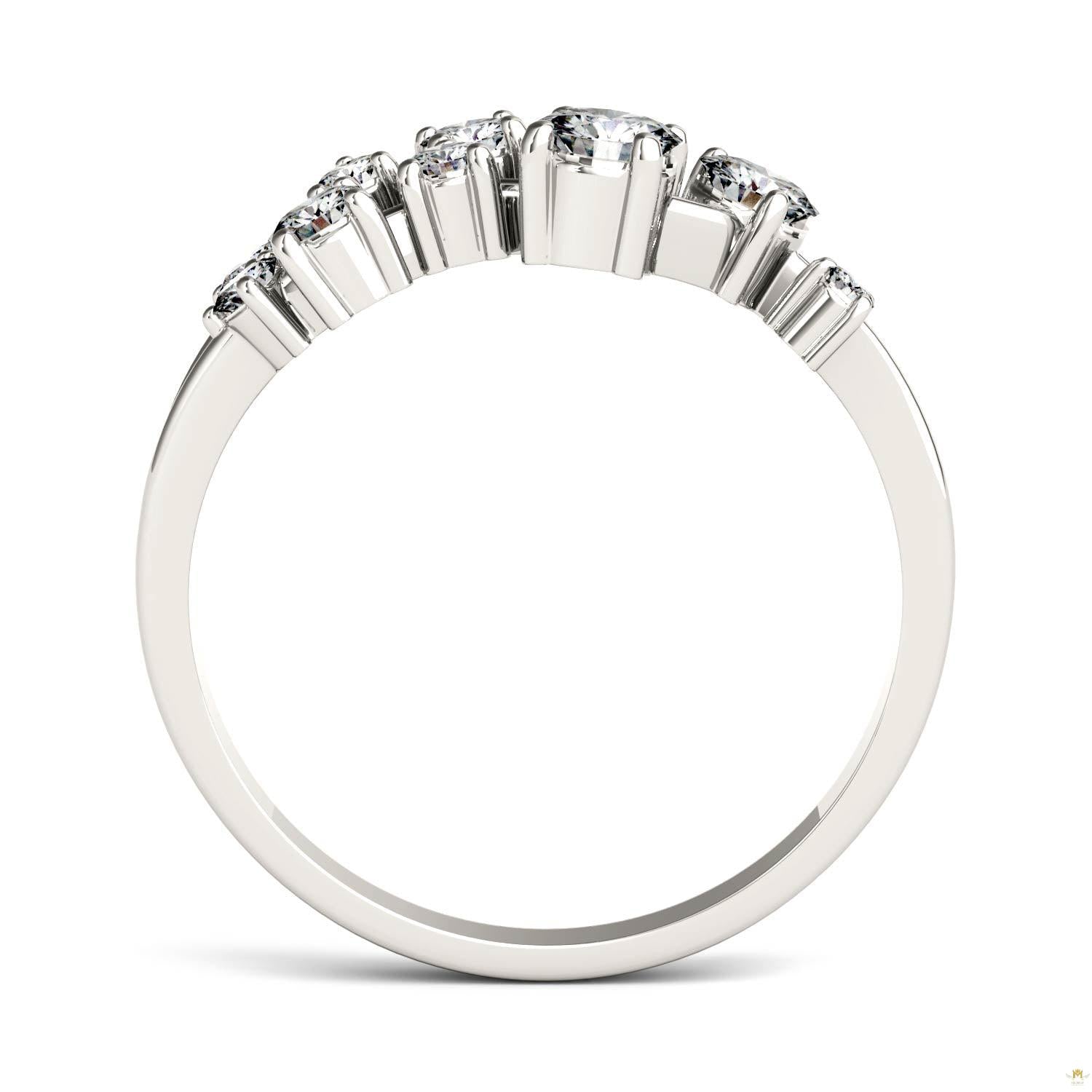 0.50 CTW   Round Moissanite Galaxy Ring in 14K White Gold