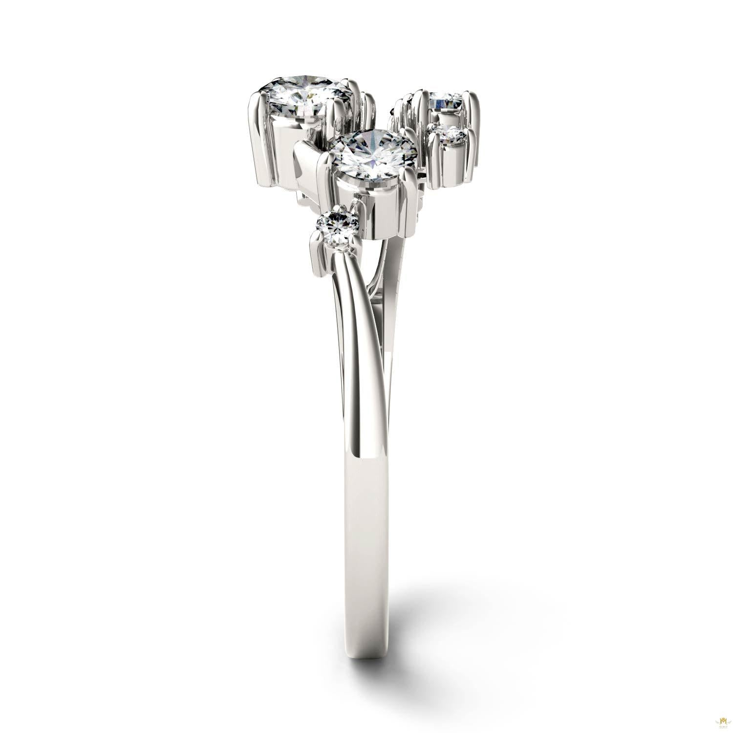 0.50 CTW   Round Moissanite Galaxy Ring in 14K White Gold