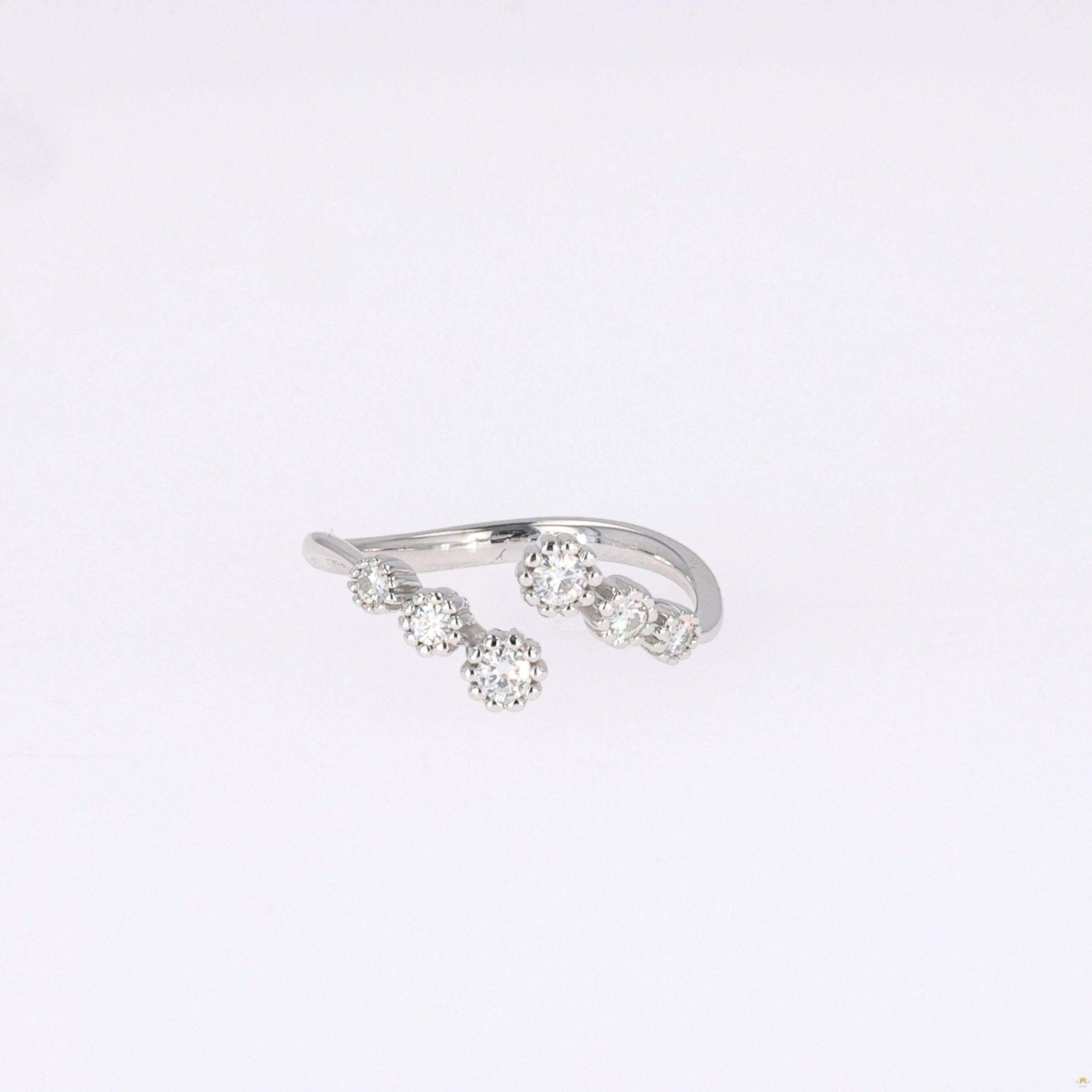 0.23 CTW   Round Near-Colorless Moissanite Fashion Ring in 14K White Gold