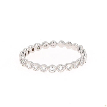 0.50 CTW   Round Bezel-Set Stackable Band in Sterling Silver