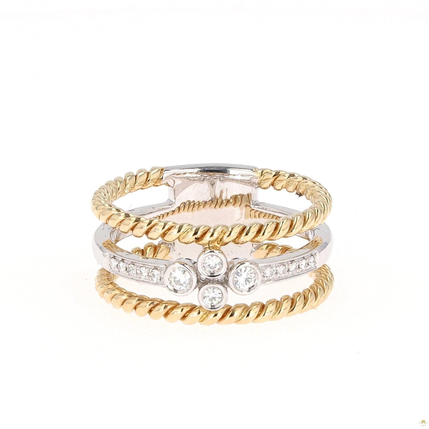 0.15 CTW   Round Near-Colorless Moissanite Band in 14K Two-Tone Gold