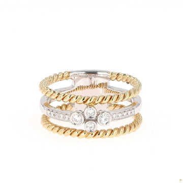 0.15 CTW   Round Near-Colorless Moissanite Band in 14K Two-Tone Gold