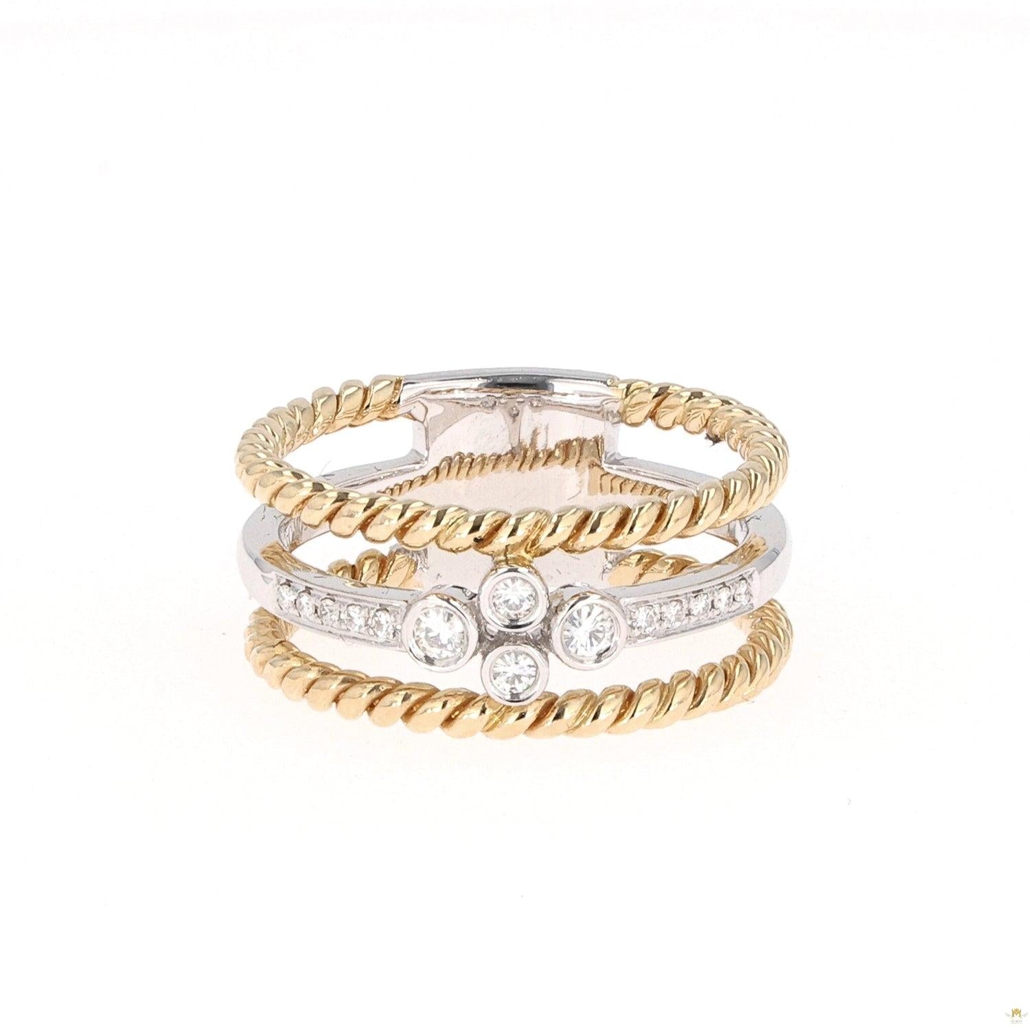0.15 CTW   Round Near-Colorless Moissanite Band in 14K Two-Tone Gold
