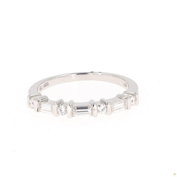 0.47 CTW   Baguette Near-Colorless Moissanite Bezel Wedding Band in Sterling Silver