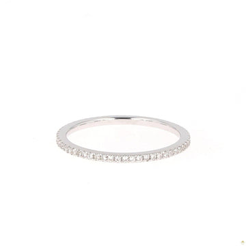 0.29 CTW   Round Near-Colorless Moissanite Pave Band in 14K White Gold