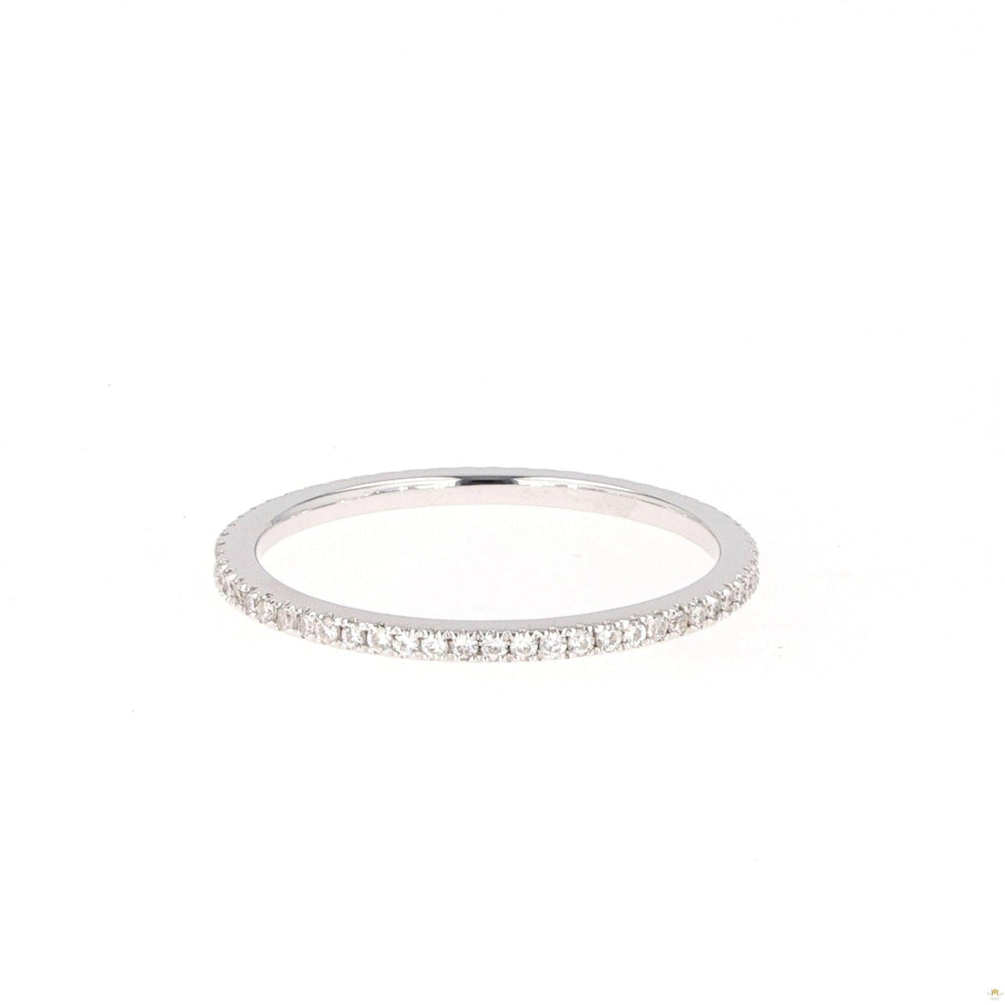 0.29 CTW   Round Near-Colorless Moissanite Pave Band in 14K White Gold