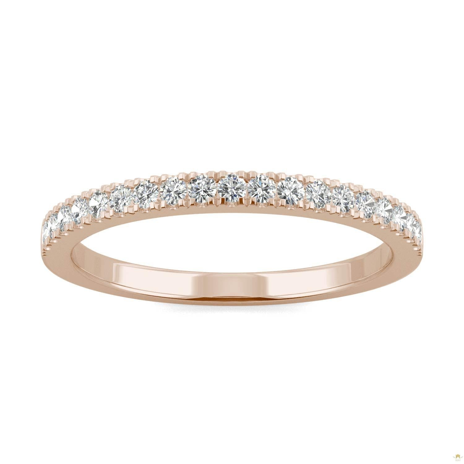 0.29 CTW   Round Moissanite Anniversary Band in 14K Rose Gold