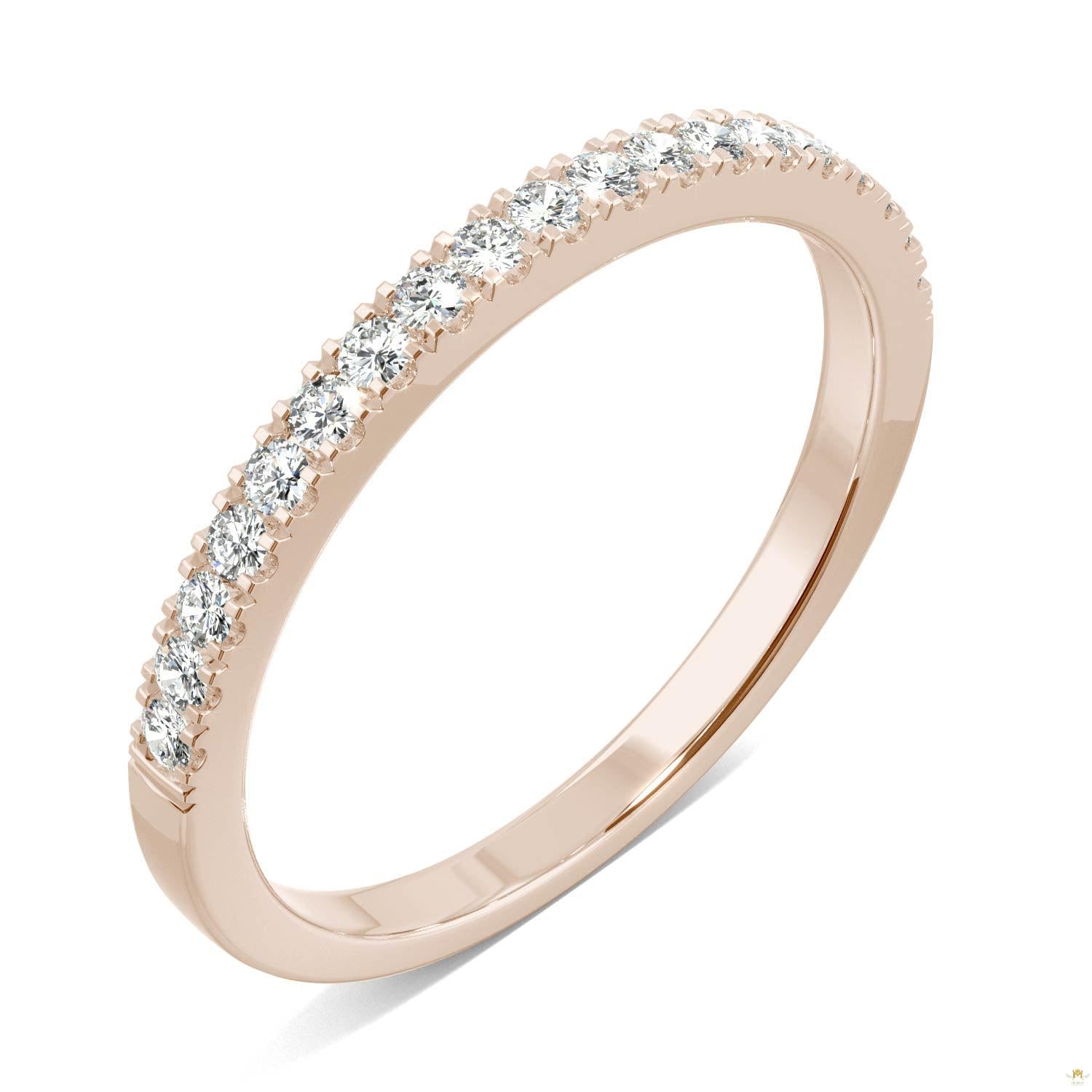 0.29 CTW   Round Moissanite Anniversary Band in 14K Rose Gold