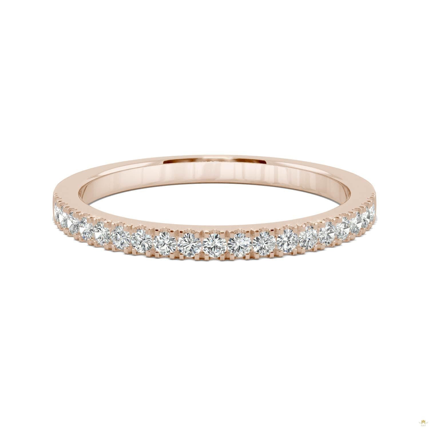 0.29 CTW   Round Moissanite Anniversary Band in 14K Rose Gold