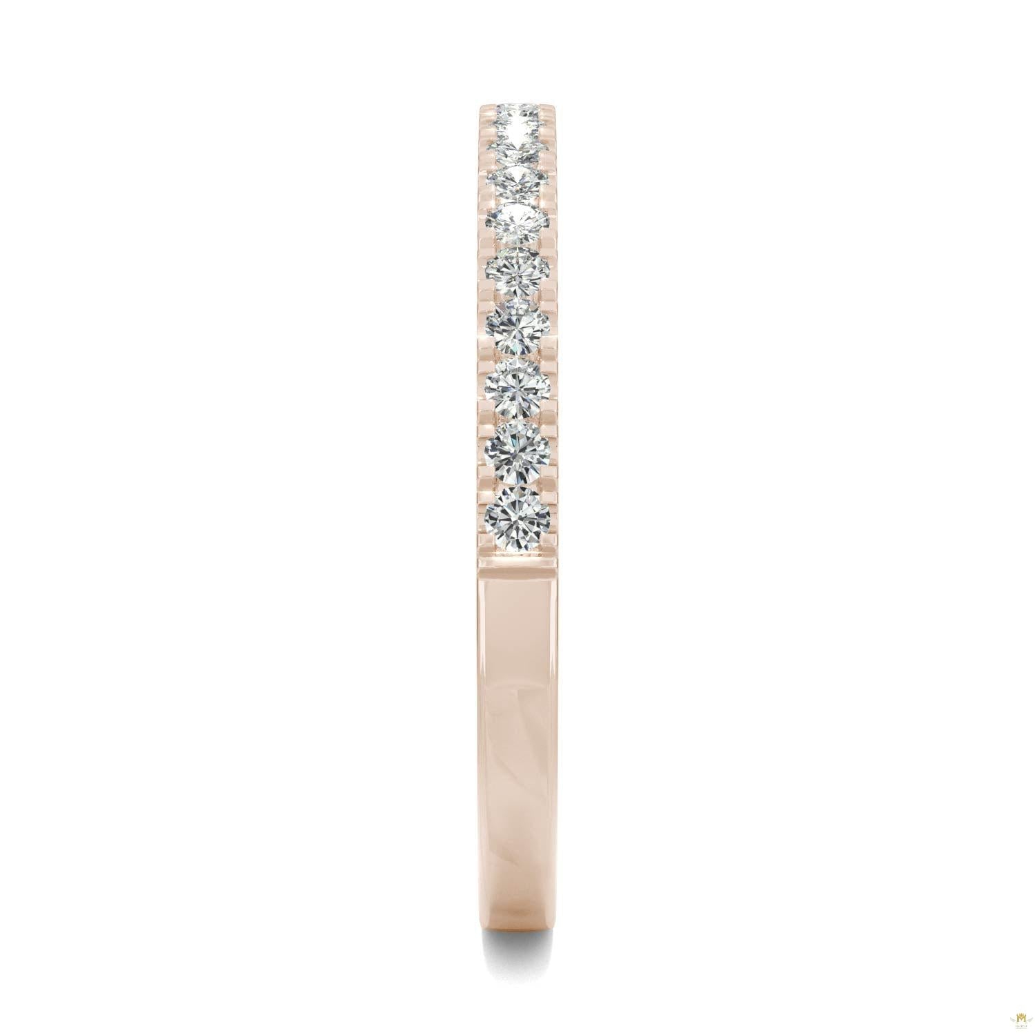 0.29 CTW   Round Moissanite Anniversary Band in 14K Rose Gold
