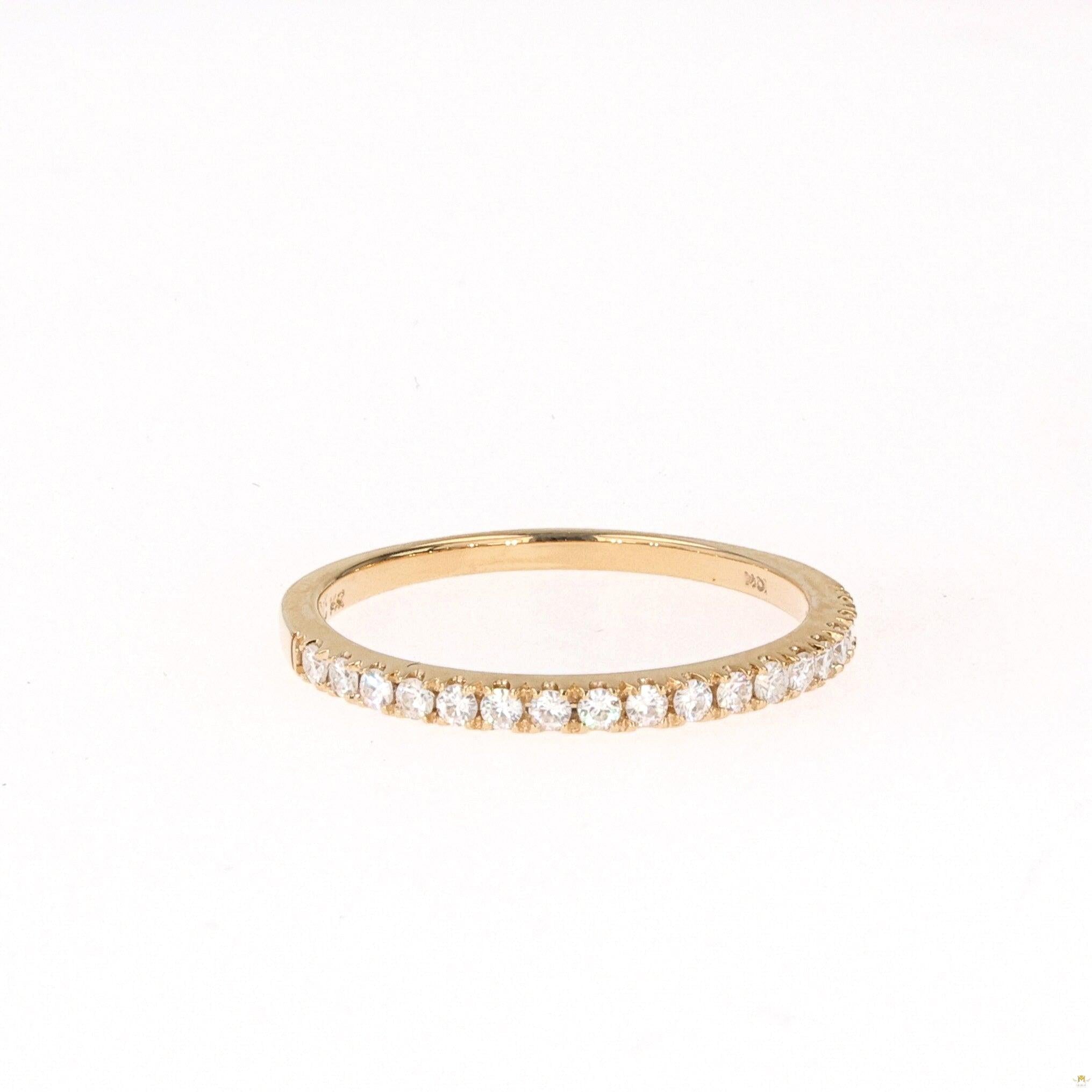 0.34 CTW   Round Near-Colorless Moissanite Pave Band in 14K Yellow Gold