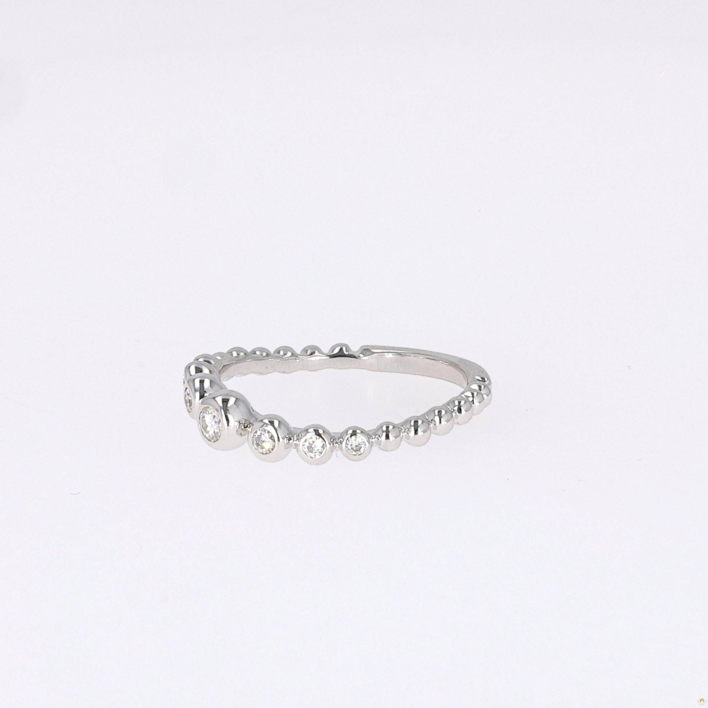 0.18 CTW   Round Near-Colorless Moissanite Band in 14K White Gold