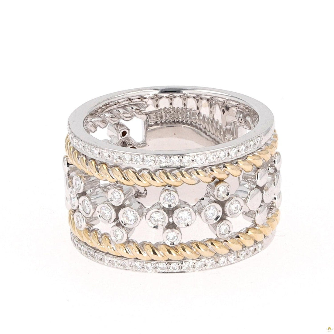 0.38 CTW   Round Near-Colorless Moissanite Fashion Band in 14K Two-Tone Gold