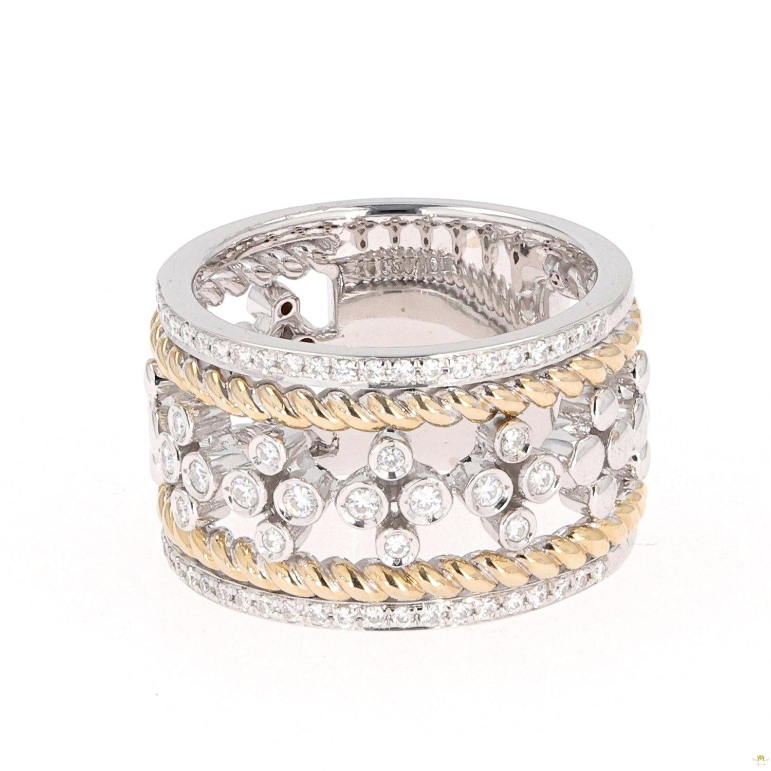 0.38 CTW   Round Near-Colorless Moissanite Fashion Band in 14K Two-Tone Gold