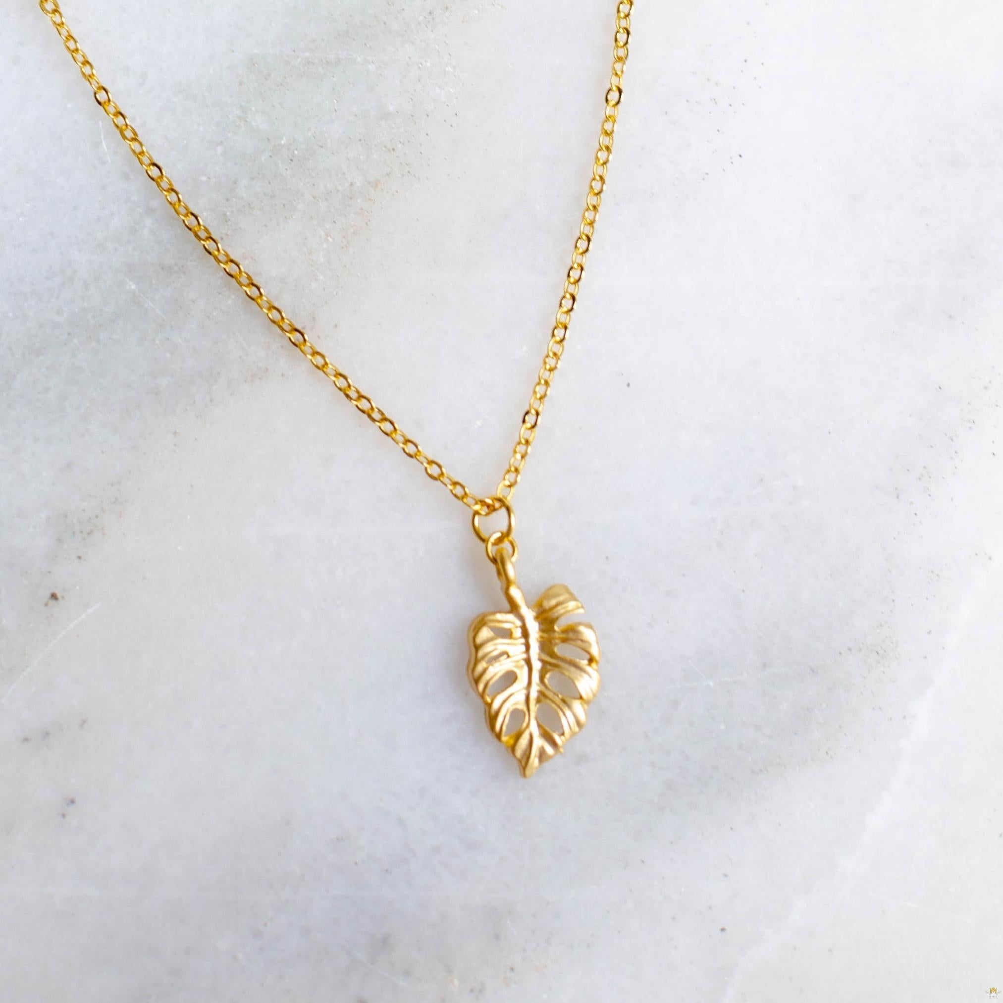 18K Yellow Gold Leaf Shaped Pendants