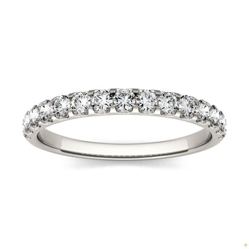 0.45 CTW   Round Moissanite Anniversary Band in 14K White Gold