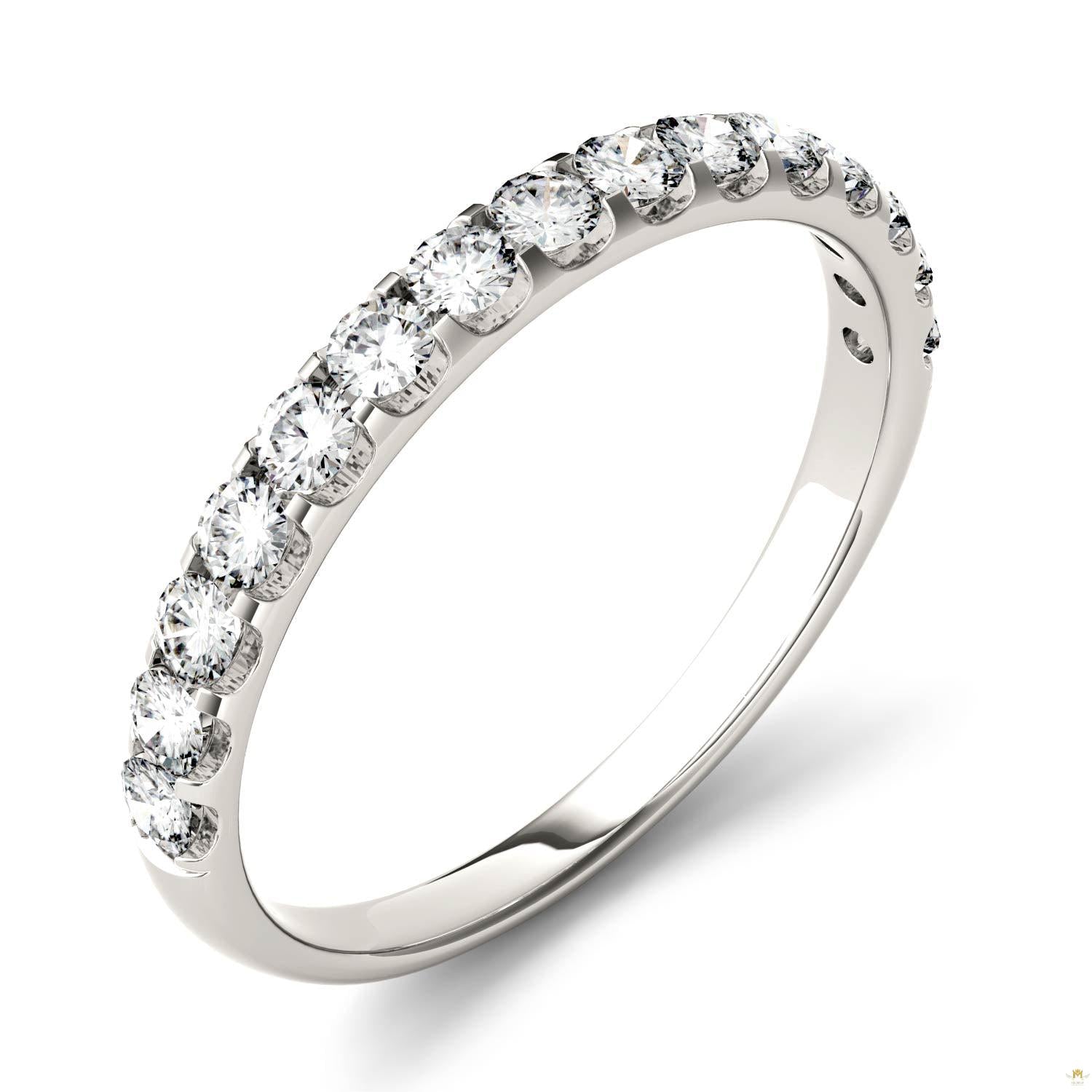 0.45 CTW   Round Moissanite Anniversary Band in 14K White Gold