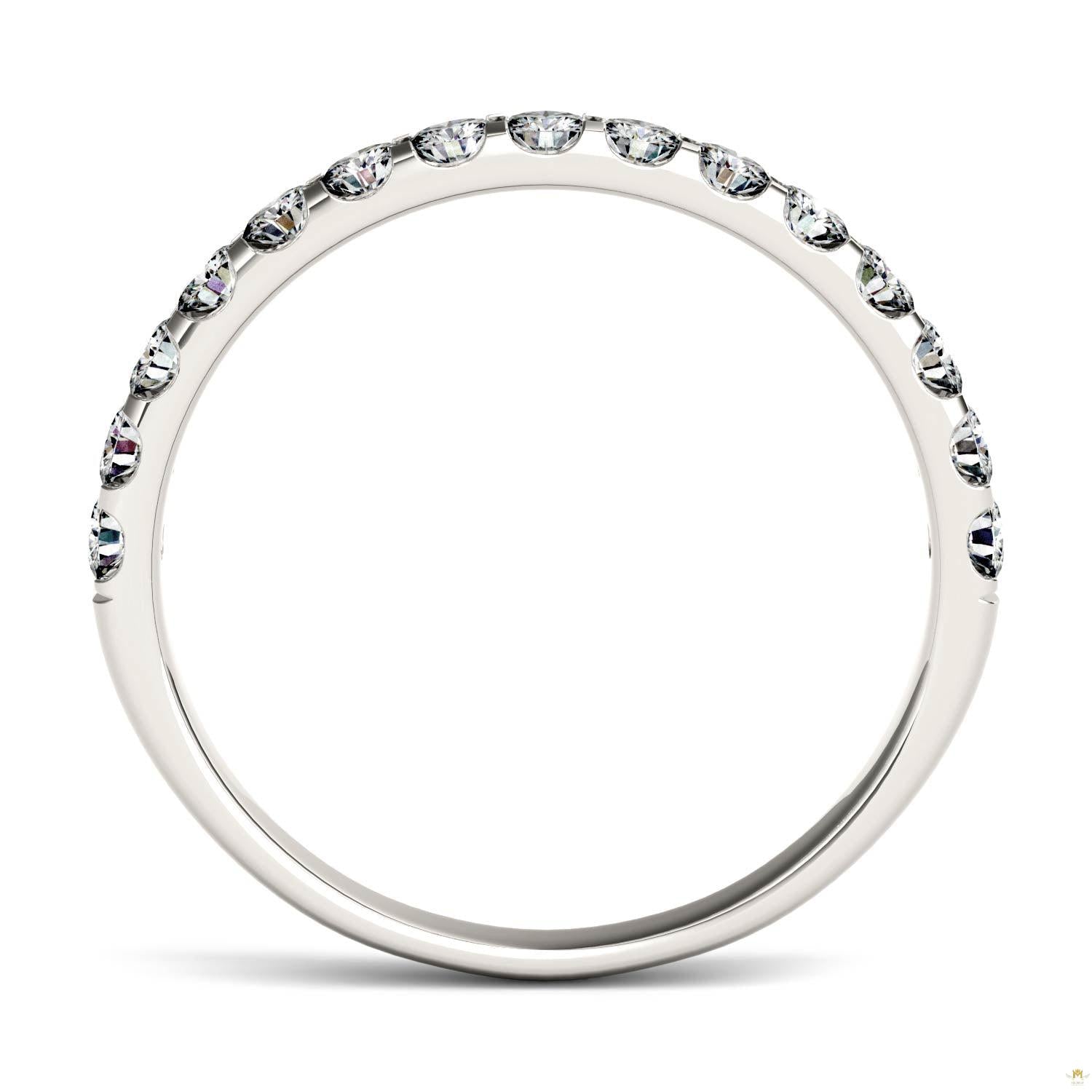 0.45 CTW   Round Moissanite Anniversary Band in 14K White Gold