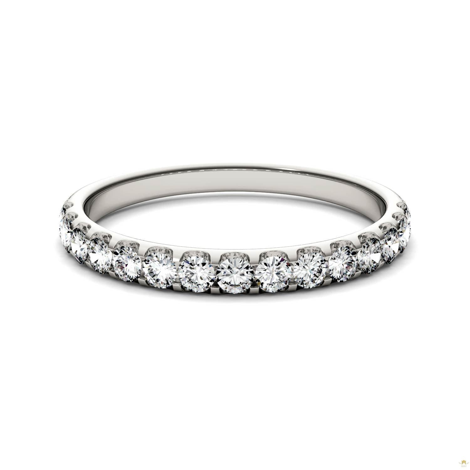 0.45 CTW   Round Moissanite Anniversary Band in 14K White Gold