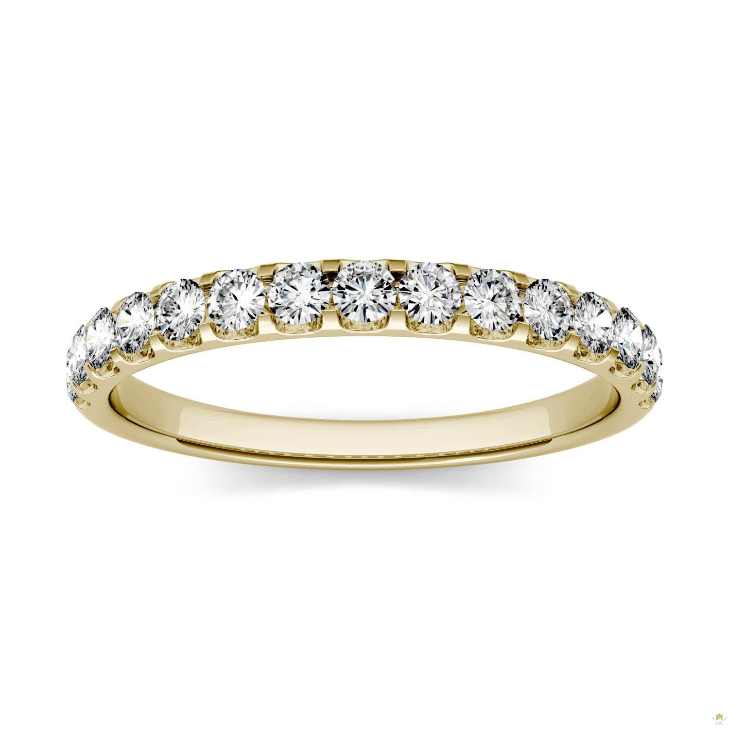 0.45 CTW   Round Moissanite Anniversary Band in 14K Yellow Gold