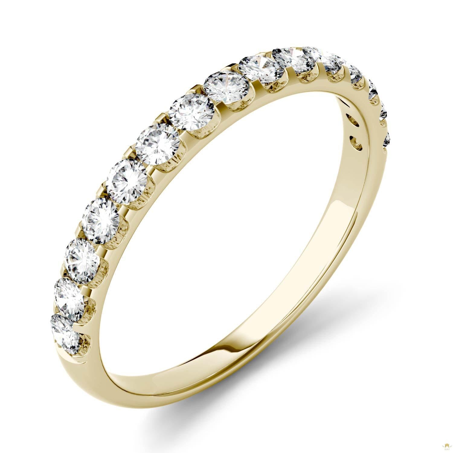 0.45 CTW   Round Moissanite Anniversary Band in 14K Yellow Gold