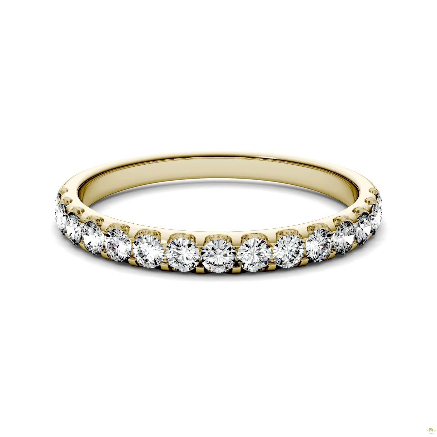 0.45 CTW   Round Moissanite Anniversary Band in 14K Yellow Gold