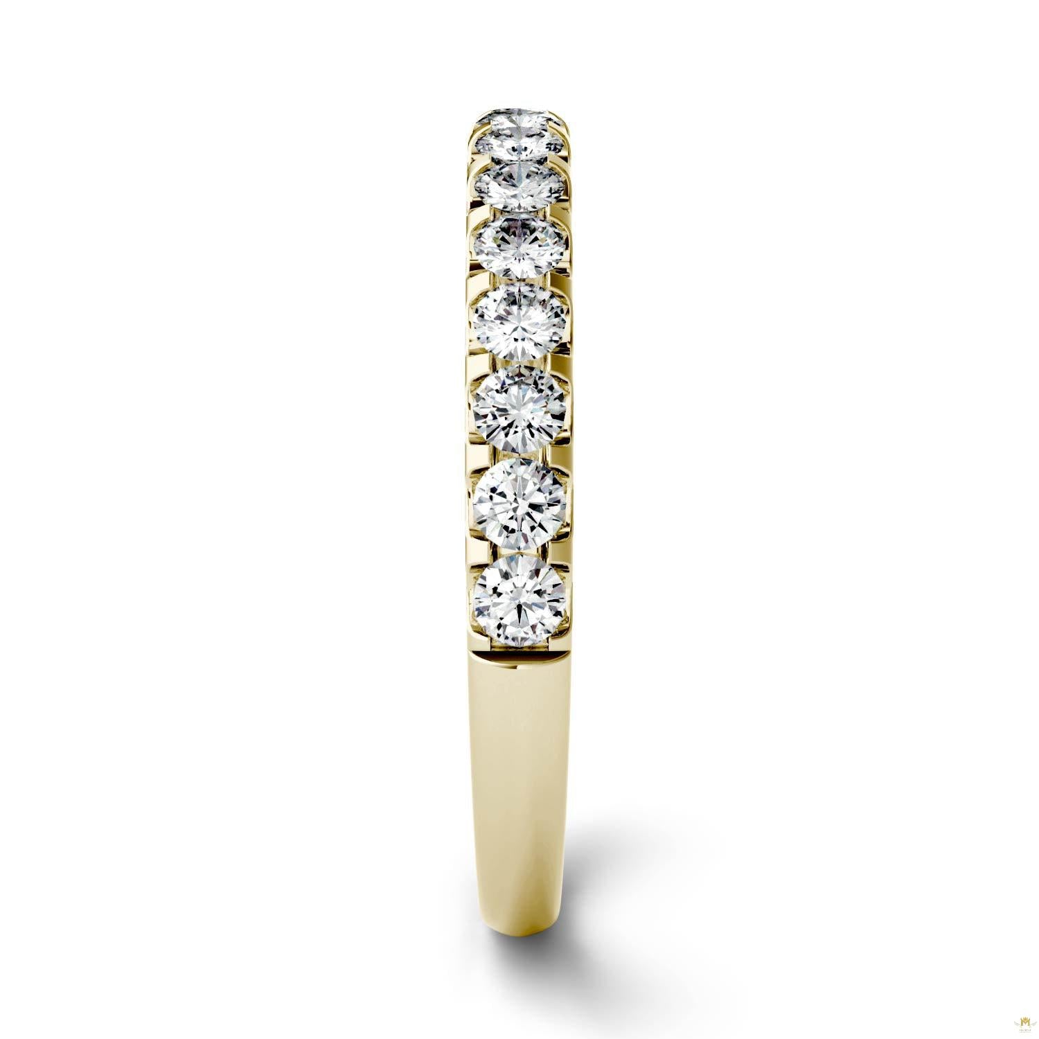 0.45 CTW   Round Moissanite Anniversary Band in 14K Yellow Gold