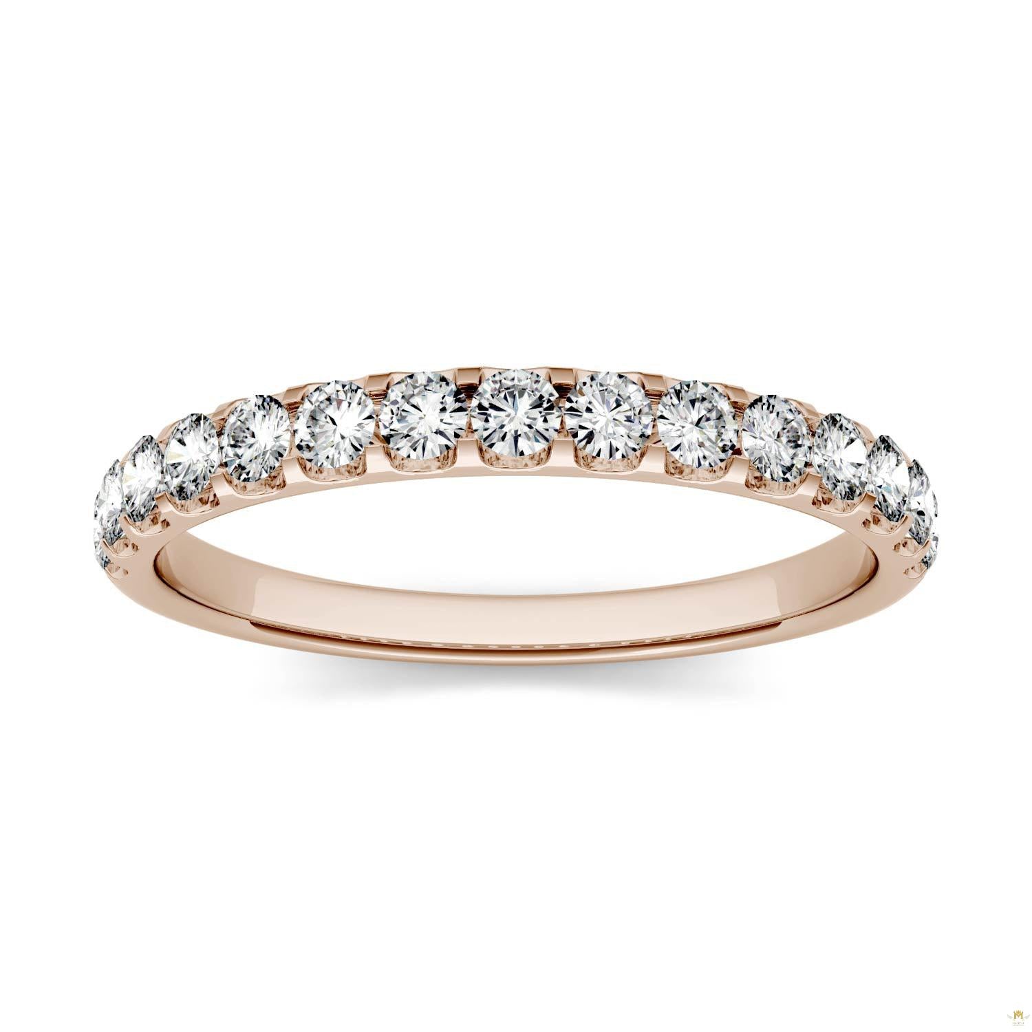 0.45 CTW   Round Moissanite Anniversary Band in 14K Rose Gold