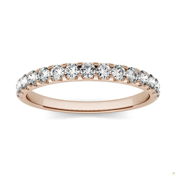 0.45 CTW   Round Moissanite Anniversary Band in 14K Rose Gold