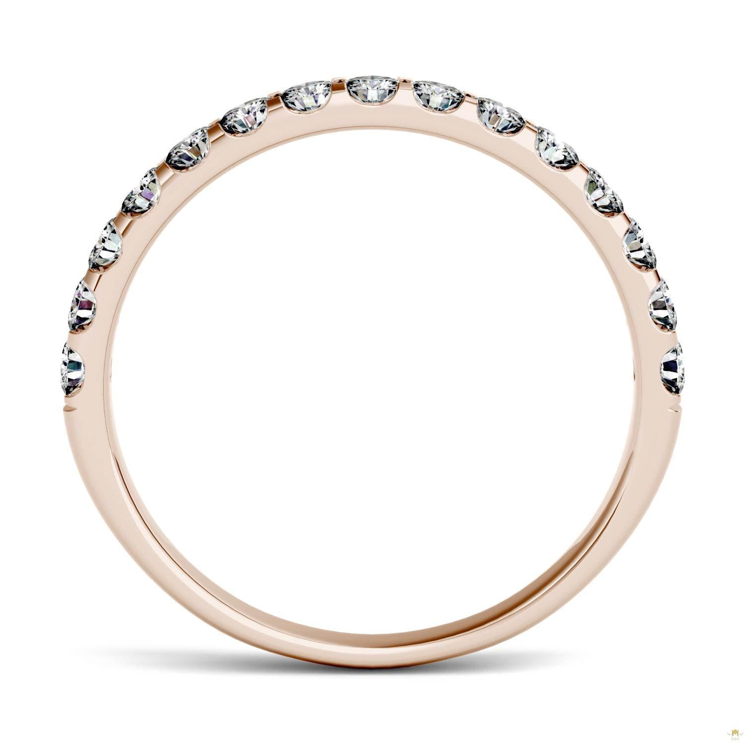 0.45 CTW   Round Moissanite Anniversary Band in 14K Rose Gold
