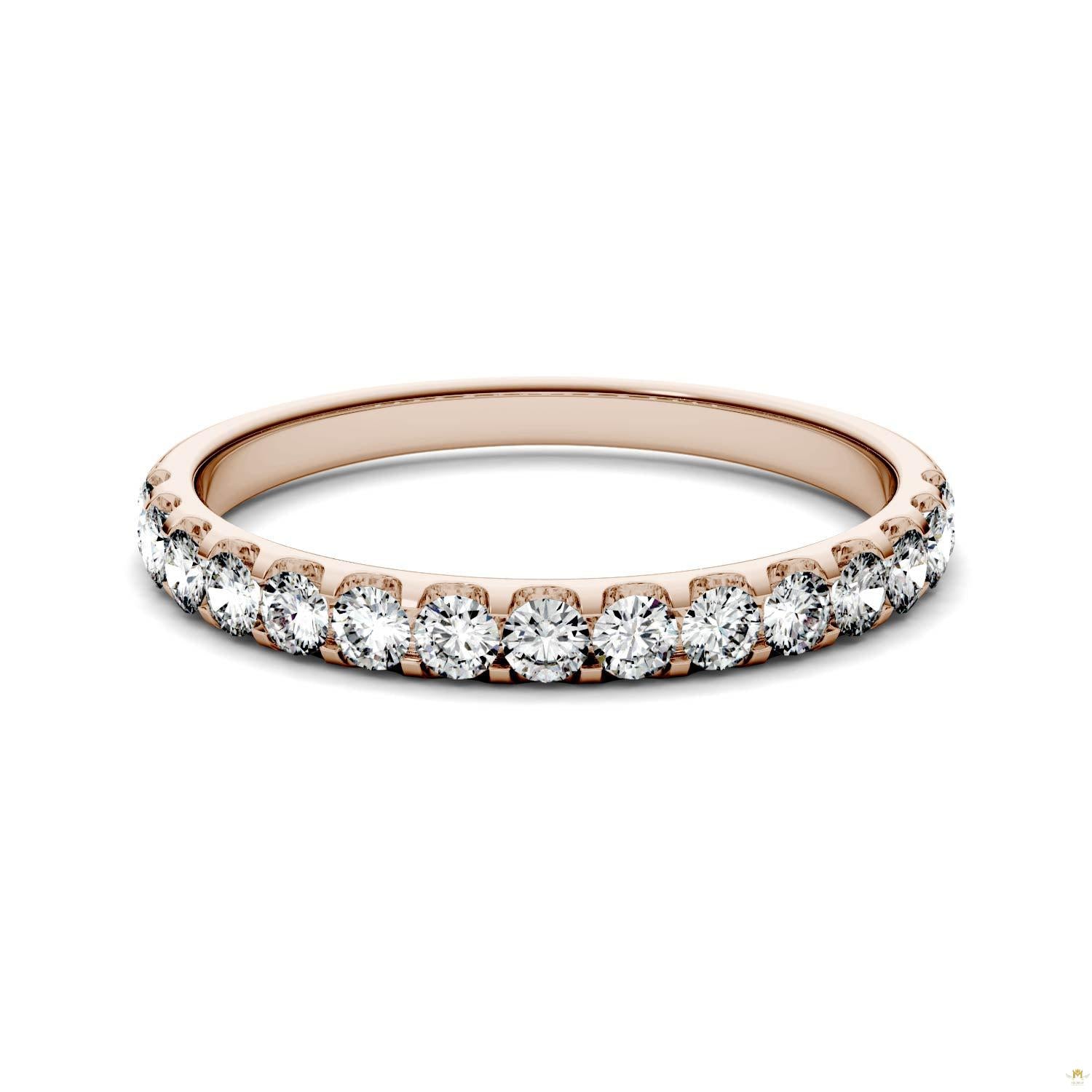 0.45 CTW   Round Moissanite Anniversary Band in 14K Rose Gold
