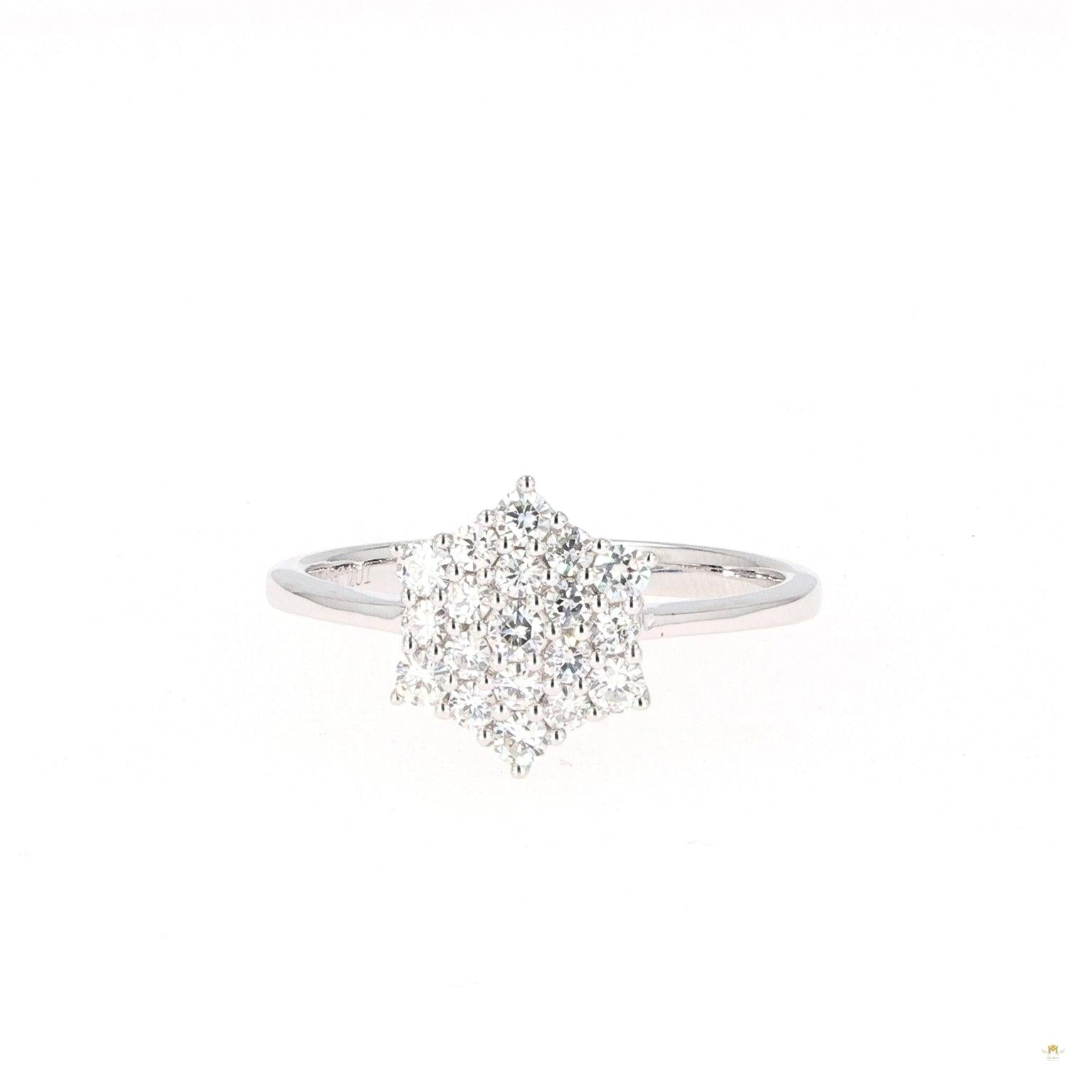 0.45 CTW   Round Moissanite Cluster Ring in 14K White Gold