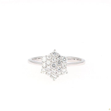 0.45 CTW   Round Moissanite Cluster Ring in 14K White Gold