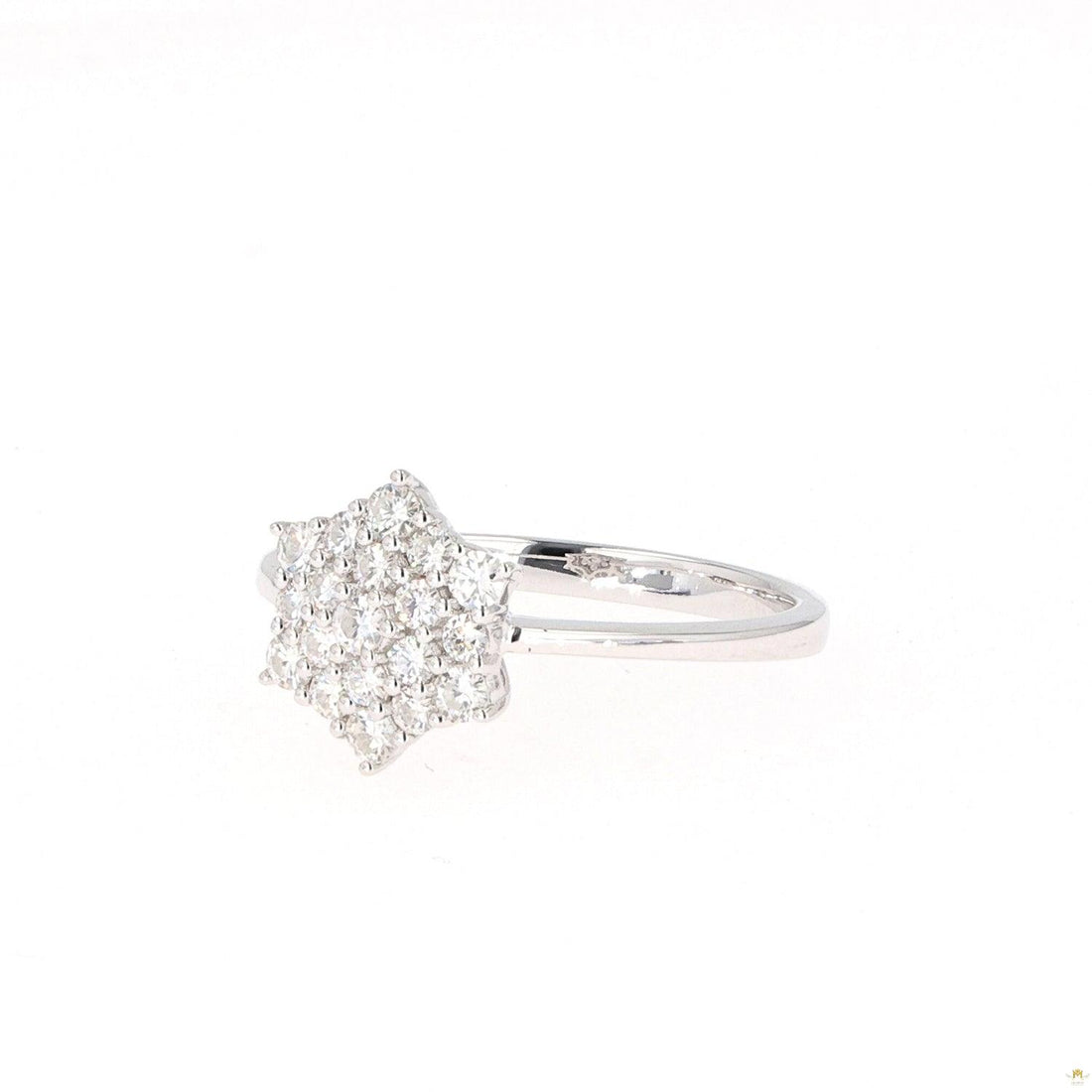 0.45 CTW   Round Moissanite Cluster Ring in 14K White Gold