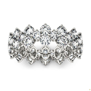 3.64 CTW   Round Moissanite Fashion Ring in 14K White Gold