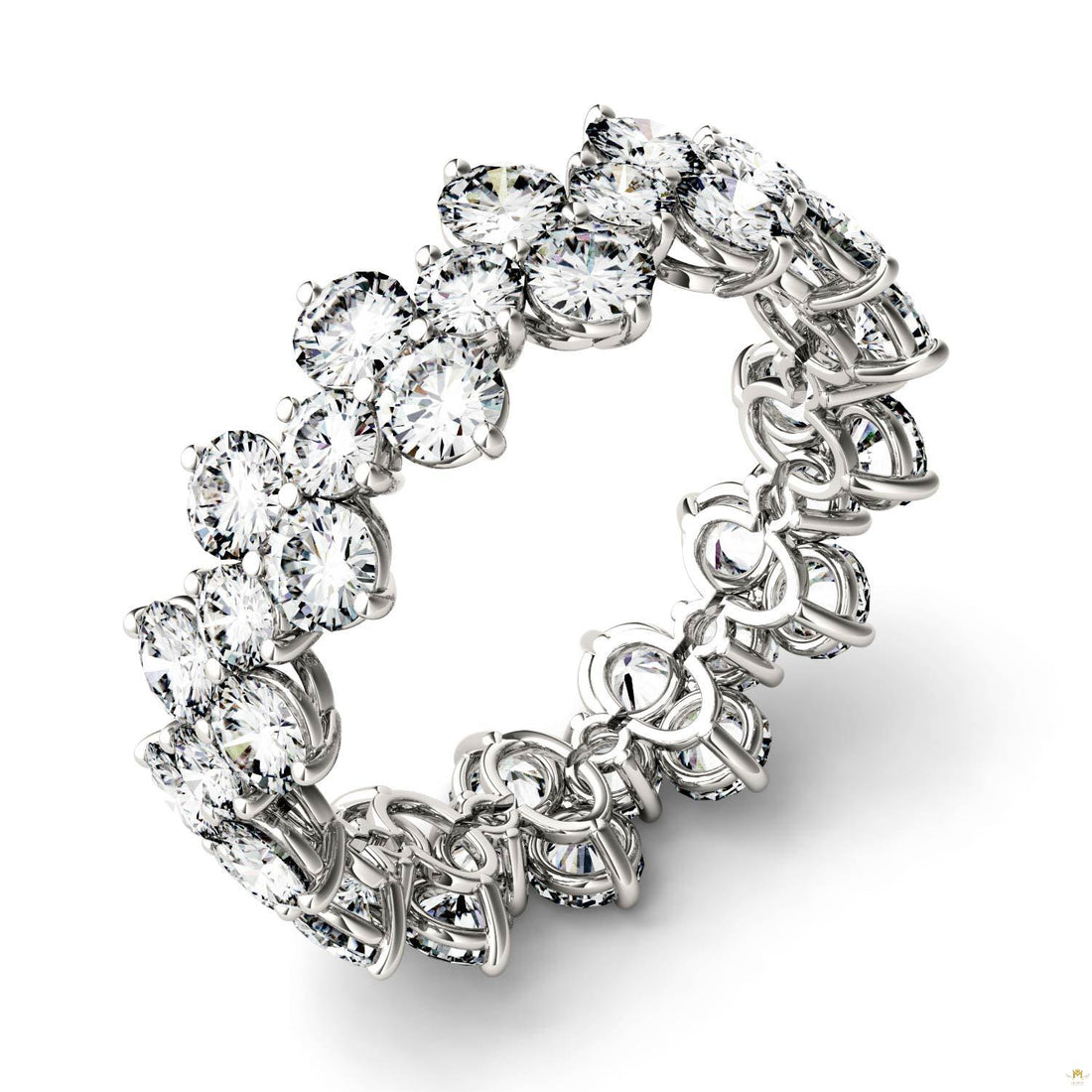 3.64 CTW   Round Moissanite Fashion Ring in 14K White Gold