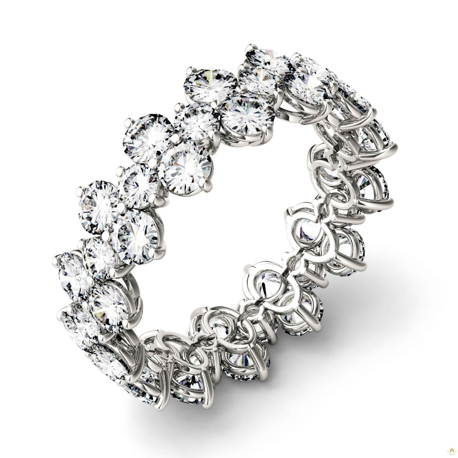 3.64 CTW   Round Moissanite Fashion Ring in 14K White Gold