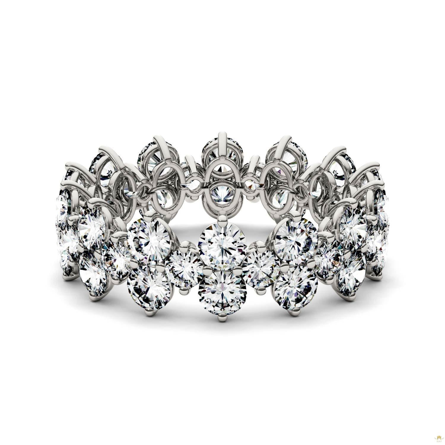 3.64 CTW   Round Moissanite Fashion Ring in 14K White Gold