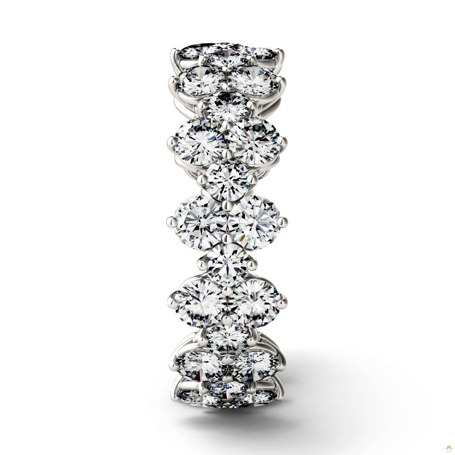 3.64 CTW   Round Moissanite Fashion Ring in 14K White Gold