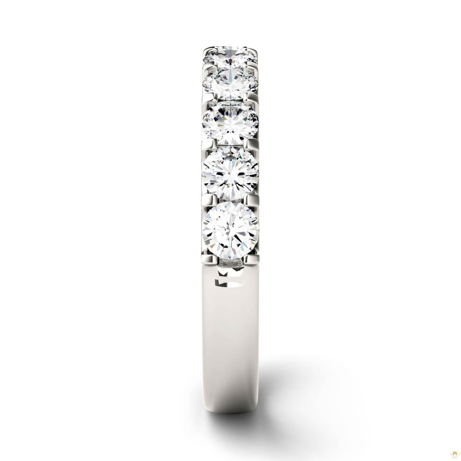 1.00 CTW   Round Moissanite Band in 14K White Gold