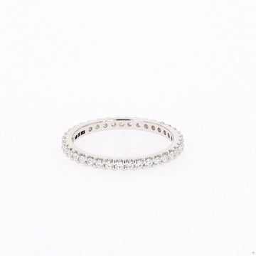 0.57 CTW   Round Near-Colorless Moissanite Eternity Ring in 14K White Gold