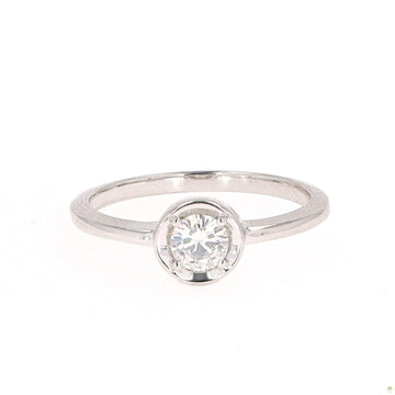 0.33 CTW   Round Moissanite Fashion Solitaire Ring in Sterling Silver
