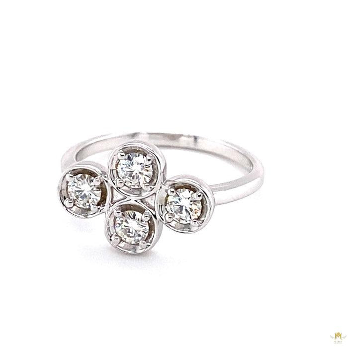 0.52 CTW   Round  Moissanite Cluster Stackable Band in Sterling Silver