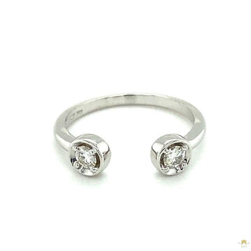 0.26 CTW   Round  Moissanite Bypass Statement Ring in Sterling Silver